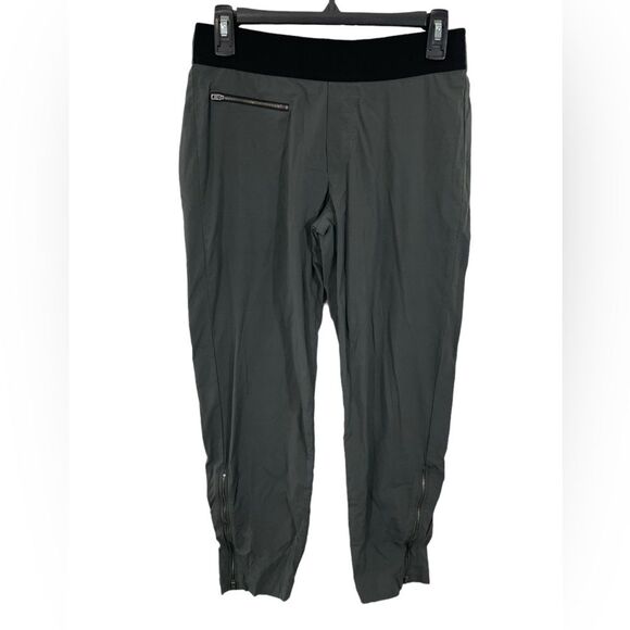 Athleta Mod Trekkie Crop Pants Size 4 Gray Black Pull On - Picture 3 of 8